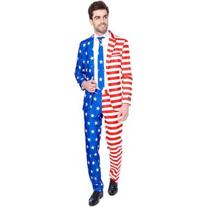 Carnaval USA Flag Kostuum - Blauw - Maat 2XL - Carnaval