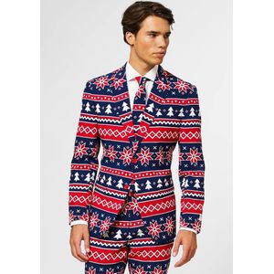 Carnaval Opposuits Kerstpak Nordic - Blauw - Maat 50