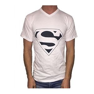 Carnaval Superman T-shirt - Wit / Zwart - Maat XL - Carnaval