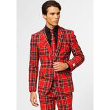 Carnaval Opposuits Schots Kerst Pak - Rood - Maat 46