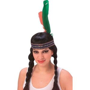 Carnaval Indianen Hoofdband Met Veer (6 Kleuren)