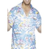 Carnaval Hawaii Shirt - Blauw - Maat M - Carnaval