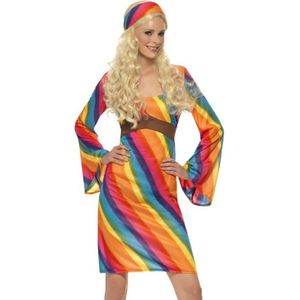 Carnaval Regenboog Hippie Kostuum - Maat S - Carnaval