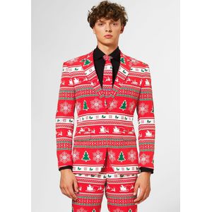 Carnaval Opposuits Kerstpak Winter Wonderland - Rood - Maat 52