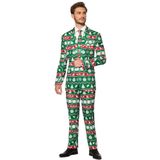 Carnaval Kerstpak Green Nordic - Groen - Maat 2XL