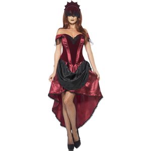 Carnaval Venetian Temptress Jurk - Bordeaux - Maat L - Carnaval