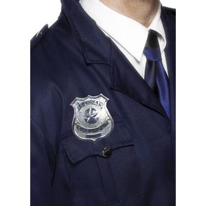 Carnaval Metalen Politie Badge - Zilver