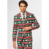 Carnaval Opposuits Festive Green - Groen / Rood - Maat 62