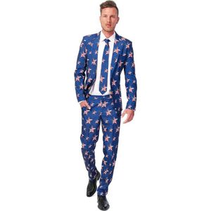 Carnaval USA Kostuum - Blauw - Maat 2XL