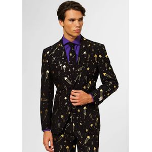 Carnaval Feest OppoSuits Pak - Zwart - Maat 50