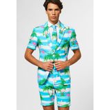 Carnaval Opposuits Flamingo Summer - Blauw - Maat 50 - Carnaval