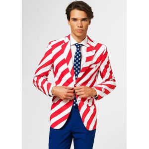 Carnaval Opposuits Amerikaans Pak - Rood - Maat 50 - Carnaval