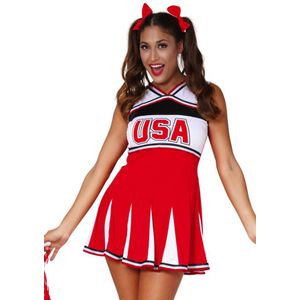 Carnaval Cheerleader Kostuum - Rood - Maat L - Carnaval