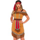 Carnaval Indianen Jurkje Dames - Bruin - Maat M/L - Carnaval