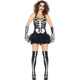 Carnaval Halloween Skeleton Jurkje - Zwart - Maat XS