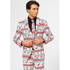 Carnaval Opposuits Kerst Kostuum GangstaClaus - Wit - Maat 46 - Carnaval