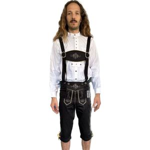 Carnaval Lederhosen Stof Kostuum - Zwart - Maat M