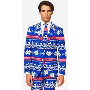 Carnaval Opposuits Kerst Maatpak - Blauw - Maat 50