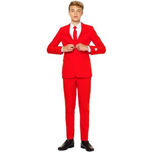 Carnaval Opposuits Rood Kostuum Jongens - Rood - Maat 170/176 - Carnaval