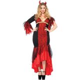 Carnaval Duivel Kostuum Queen - Rood - Maat 3XL/4XL