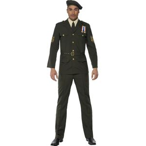 Carnaval Leger Officier Kostuum - Groen - Maat L - Carnaval