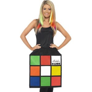 Carnaval Rubik's 3D Cube Jurk - Zwart - Maat S - Carnaval