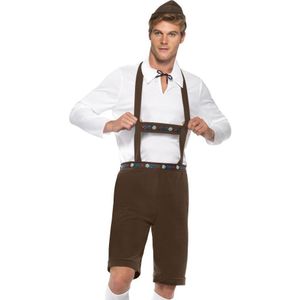 Carnaval Lederhosen Kostuum - Bruin - Maat XL - Carnaval