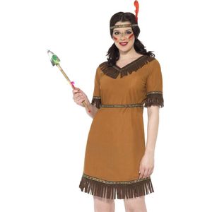 Carnaval Indianen Kostuum Dames - Bruin - Maat L - Carnaval