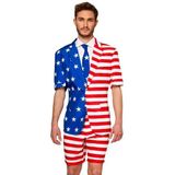 Carnaval USA Zomer Pak/Kostuum - Rood - Maat 2XL - Carnaval