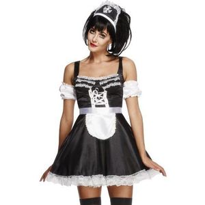 Carnaval French Maid Pak/Kostuum - Zwart - Maat M - Carnaval