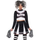 Carnaval Slayer Gothic Cheerleader Pak/Kostuum - Zwart - Maat M - Carnaval