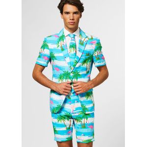 Carnaval Opposuits Flamingo Summer - Blauw - Maat 60 - Carnaval