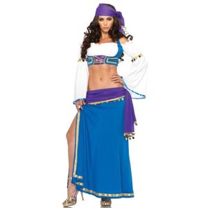 Carnaval Seductive Gipsy Kostuum - Blauw - Maat M/L - Carnaval