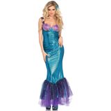 Carnaval Seashell Mermaid Kostuum - Blauw - Maat M - Carnaval
