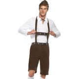 Carnaval Lederhosen Kostuum - Bruin - Maat L - Carnaval