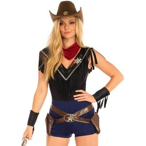 Carnaval Western Outfit/Kostuum - Zwart - Maat S - Carnaval