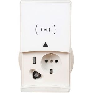 KADMOS Draadloze Stopcontact Set (Zonder Batterijen), Zelfvoorzienende 433MHz Schakelaar & Stekker, 3500W, Draadloze Bediening voor Lampen en Apparaten (Wit, 1 Schakelaar 1 Stopcontact