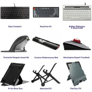 Voordeelpakket tegen schouderklachten | ergo ergonomische muis draadloos bluetooth computermuis bedraad | toetsenbord keyboard ergo ergonomisch