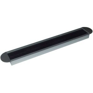 Aluminium kabeldoorvoer met afgeronde hoeken breed zwart - 69 x 450 x 20 mm | bureau kabels draden snoeren computerkabels wegwerken opbergen tv draden
