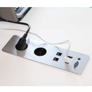 Gotessons Table Top Slim conference inbouw stekkerdoos bureau | stekkerdoos stekkerblok stopcontact  inbouw bureau  usb overspanningsbeveiliging