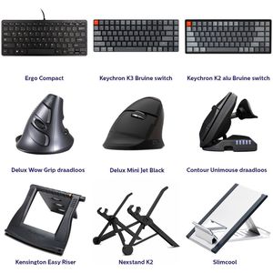 Voordeelpakket met onze populairste producten | ergo ergonomische muis draadloos bluetooth computermuis bedraad | toetsenbord keyboard ergo