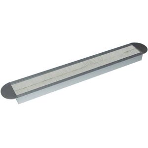 Aluminium kabeldoorvoer met afgeronde hoeken breed grijs - 69 x 450 x 20 mm | bureau kabels draden snoeren computerkabels wegwerken opbergen tv draden