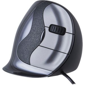 Evoluent D zwart glossy bedraad rechtshandig | ergo ergonomische muis draadloos bluetooth computermuis bedraad