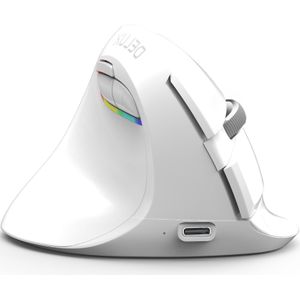 Delux - Mini - Draadloze Linkshandige Ergonomische Muis - Wit