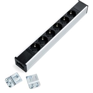 Ergopro Stekkerblok 6-weg stekerbaar plug & play | stekkerdoos stekkerblok stopcontact  inbouw bureau  usb overspanningsbeveiliging