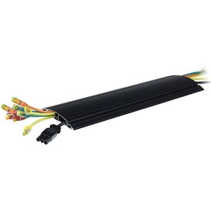 Ergopro Access aluminium kabelgoot voor op de vloer incl. antislip - zwart | bureau kabels draden snoeren computerkabels wegwerken opbergen tv draden
