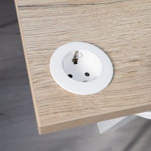 Ergopro VOLT_IN Ring Wit inbouwstekkerdoos | stekkerdoos stekkerblok stopcontact  inbouw bureau  usb overspanningsbeveiliging spanningsbeveiliging