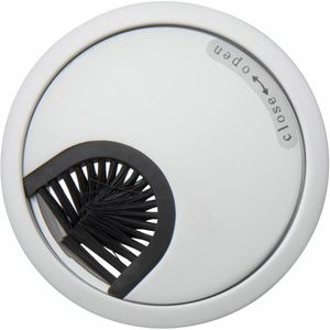 Kabeldoorvoer rond 2-delig met borstel afsluiting metaal chroom | bureau kabels draden snoeren computerkabels wegwerken opbergen tv draden snoeren