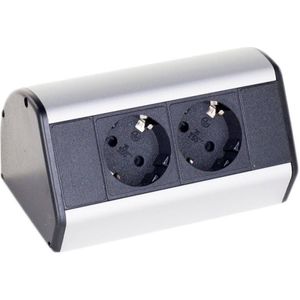 Gotessons Office Power Dock stekkerdoos bureau - 2x stroom | stekkerdoos stekkerblok stopcontact  inbouw bureau  usb overspanningsbeveiliging