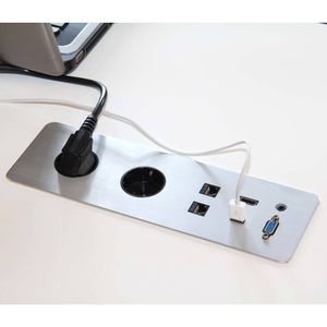 Gotessons Table Top Slim conference inbouw stekkerdoos bureau | stekkerdoos stekkerblok stopcontact  inbouw bureau  usb overspanningsbeveiliging